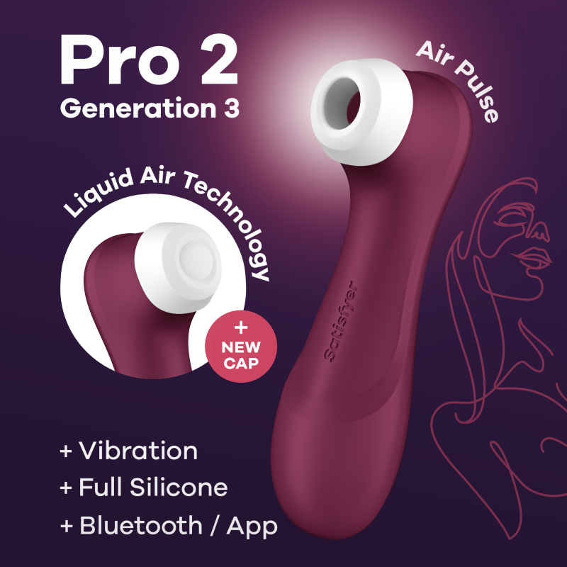 Satisfyer Pro 2 Generation 3 with App Control - Wine Red